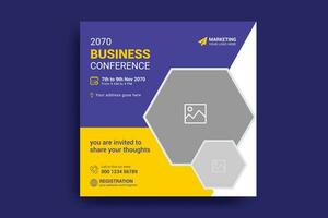 conference social media posts and banner design vector