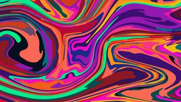 Psychedelic trippy colorful vector background texture. Marble liquid pattern design. Vibrant abstract graphic surreal wallpaper. Dizzy acid marble effect.