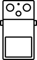 Audio studio flat icon logo. Guitar stomp box effect. Reverb distortion overdrive delay effect. Analog electric guitar effects. Volume level knob volume control. 2 knob guitar effect. input output vector