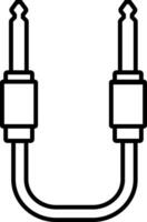 Audio studio flat icon vector. Audio aux jack cable connector musical instruments equipment. Two way curve power line. vector