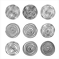 Swirl Spiral Line. Circle doodle element. Round spinning geometric graphic. Twirl circular pattern. Wave vortex decorative simple ornament vector