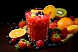 Exotic Fruit frizzle juice. Generate Ai photo