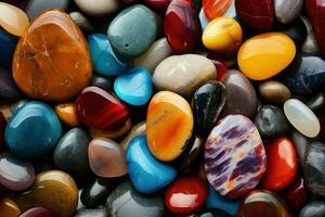 Dazzling Colorful gemstones closeup. Generate Ai photo