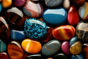 Mesmerizing Colorful gemstones closeup. Generate Ai photo