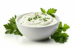 Savory Bowl mayonnaise parsley. Generate Ai photo