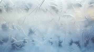 ai generativo hielo flor en ventana cerca arriba a temprano Mañana Brillo Solar foto