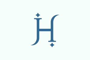 combination letter jh logo design with ambigram concept vector