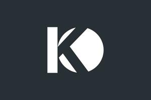 combination letter ko logo design premium vector