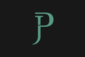 combination letter jp logo design premium vector