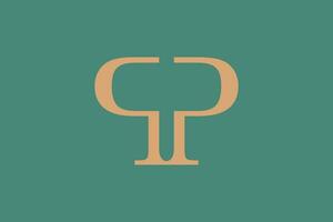 combination letter qp logo design with ambigram concept vector