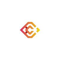 Letter CC Crypto Modern Initial Minimailst Logo Design Linked Circle Vector Illustration