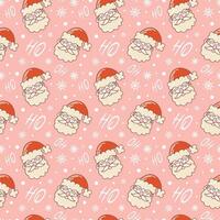 Funny Santa Claus. Seamless pattern. Cute Christmas characters in retro cartoon style. For wallpaper, fabric, wrapping, background. vector