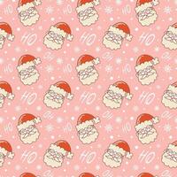 Funny Santa Claus. Seamless pattern. Cute Christmas characters in retro cartoon style. For wallpaper, fabric, wrapping, background. vector