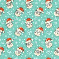 Funny Santa Claus. Seamless pattern. Cute Christmas characters in retro cartoon style. For wallpaper, fabric, wrapping, background. vector