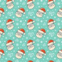 Funny Santa Claus. Seamless pattern. Cute Christmas characters in retro cartoon style. For wallpaper, fabric, wrapping, background. vector