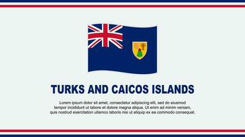 Turks And Caicos Islands Flag Abstract Background Design Template. Turks And Caicos Islands Independence Day Banner Social Media Vector Illustration. Design