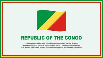 Republic Of The Congo Flag Abstract Background Design Template. Republic Of The Congo Independence Day Banner Social Media Vector Illustration. Republic Of The Congo Banner