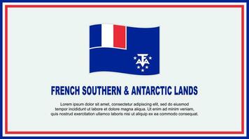 French Southern And Antarctic Lands Flag Abstract Background Design Template. French Southern And Antarctic Lands Independence Day Banner Social Media Vector Illustration. Banner