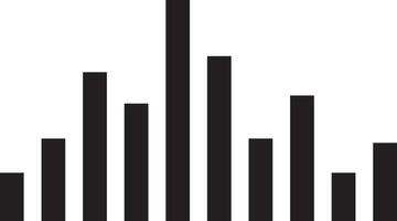 Radio Wave icon. Monochrome simple sound wave isolated on. Equalizer, Audio wave, Radio signal, medical, Music, Recording, Vector. Volume level symbols vector