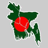 Bangladesh flag map illustration. Vector design.