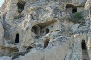 The beauty of Cappadocia, Turkey, where there are rock-cut dwellings and underground cities photo