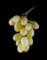 A bunch of green grapes on a dark background. photo