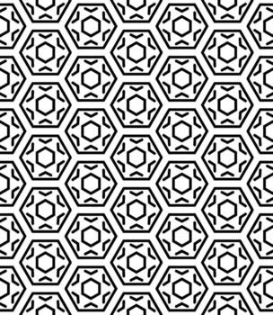 patrón abstracto sin costuras en blanco y negro. fondo y telón de fondo. diseño ornamental en escala de grises. vector