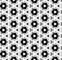 Black and white seamless abstract pattern. Background and backdrop. Grayscale ornamental design. Mosaic ornaments. Vector graphic illustration.