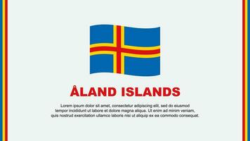 Aland Islands Flag Abstract Background Design Template. Aland Islands Independence Day Banner Social Media Vector Illustration. Aland Islands Cartoon