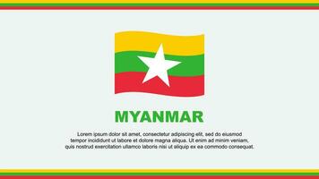 Myanmar Flag Abstract Background Design Template. Myanmar Independence Day Banner Social Media Vector Illustration. Myanmar Design