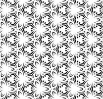 Black and white seamless abstract pattern. Background and backdrop. Grayscale ornamental design. Mosaic ornaments. Vector graphic illustration.