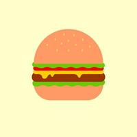 Simple flat illustration of a burger. Vector. vector