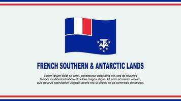 French Southern And Antarctic Lands Flag Abstract Background Design Template. French Southern And Antarctic Lands Independence Day Banner Social Media Vector Illustration. Design