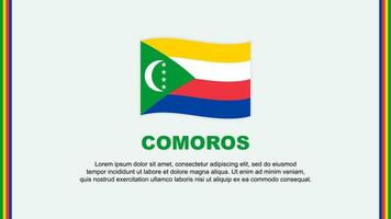 Comoros Flag Abstract Background Design Template. Comoros Independence Day Banner Social Media Vector Illustration. Comoros Cartoon