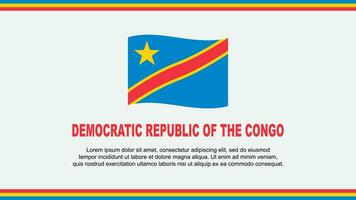 Democratic Republic Of The Congo Flag Abstract Background Design Template. Democratic Republic Of The Congo Independence Day Banner Social Media Vector Illustration. Design