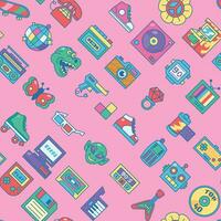 Diagonal Nineties Vibes Seamless Patterns vector