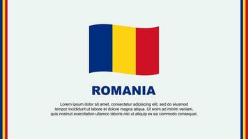 Romania Flag Abstract Background Design Template. Romania Independence Day Banner Social Media Vector Illustration. Romania Cartoon