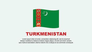 Turkmenistan Flag Abstract Background Design Template. Turkmenistan Independence Day Banner Social Media Vector Illustration. Turkmenistan Background