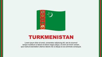 Turkmenistan Flag Abstract Background Design Template. Turkmenistan Independence Day Banner Social Media Vector Illustration. Turkmenistan Cartoon