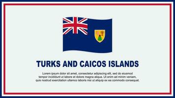 Turks And Caicos Islands Flag Abstract Background Design Template. Turks And Caicos Islands Independence Day Banner Social Media Vector Illustration. Banner