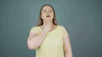 Woman with shortness of breath. video