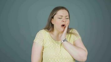 Woman with toothache. video