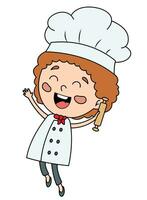 Cute Chef In Uniform Cartoon Drawing vector