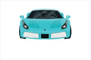 front view sports car with white background, supercar and hypercar embedded inside. blue supercar. vector