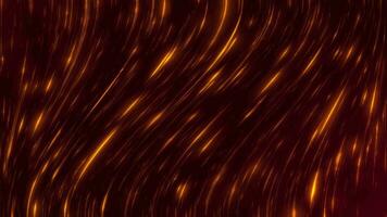 Abstract particle background, glowing golden rays of light in motion. Beautiful rain of shiny lines,  magical shimmering  dust video