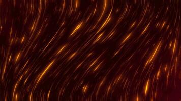 astratto particella sfondo, raggiante d'oro raggi di leggero nel movimento. bellissimo pioggia di brillante linee, magico scintillante polvere video