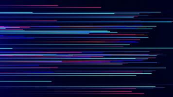 A stream of bright stripes of light. Glowing neon horizontal lines. Stream of colorful particles. High speed lines. looped 3d animation video