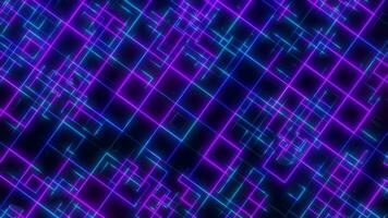 Digital neon cyber mesh in virtual space. Light lines  form information blocks of a hologram, large data fields. High information technologies. futuristic abstract background, 3D rendering. 4k video