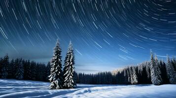 ai generative  Pine forest in winter cowered with a thick white snow blanket photo