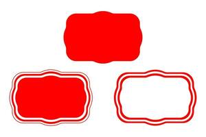 Rectangular label tag Frame design Set. Vector illustration